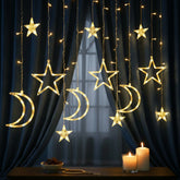 Moon & Star Curtain Lights for Ramadan