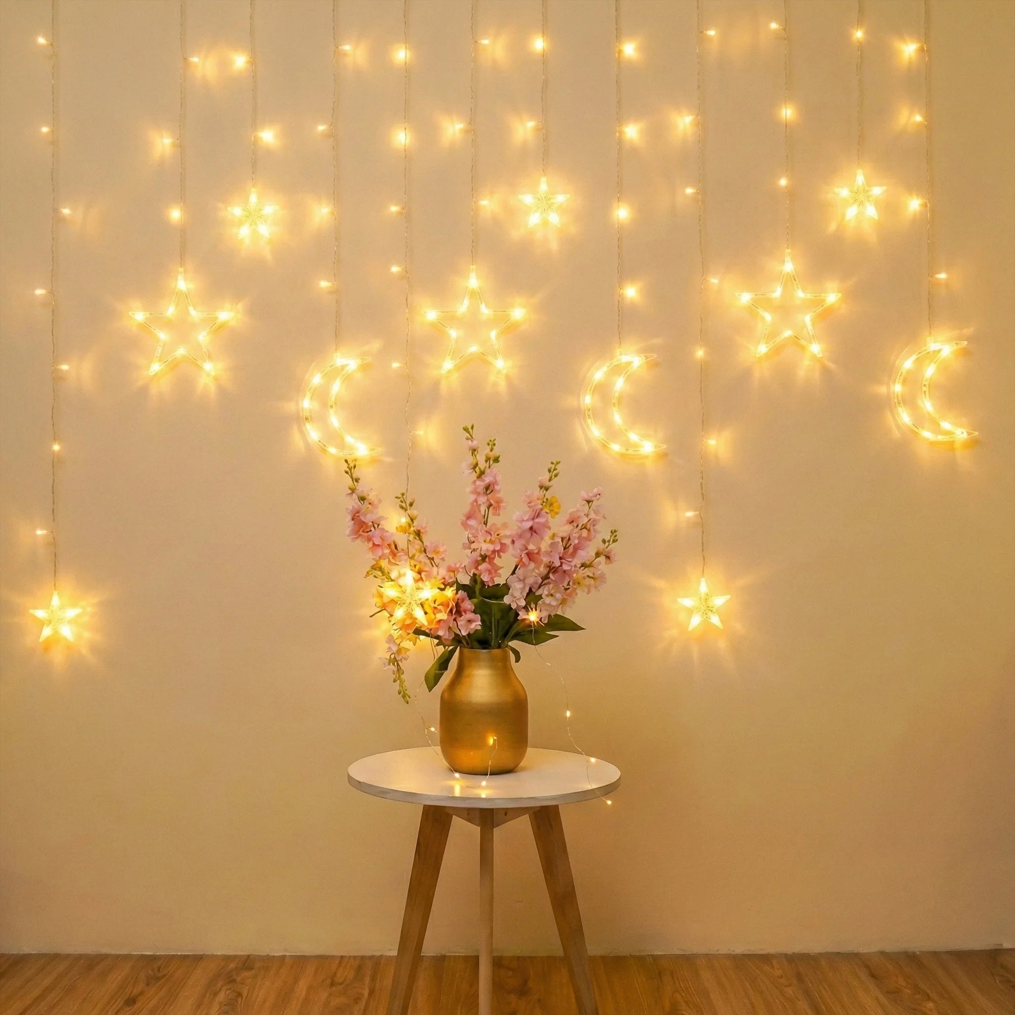 Moon & Star Curtain Lights for Ramadan