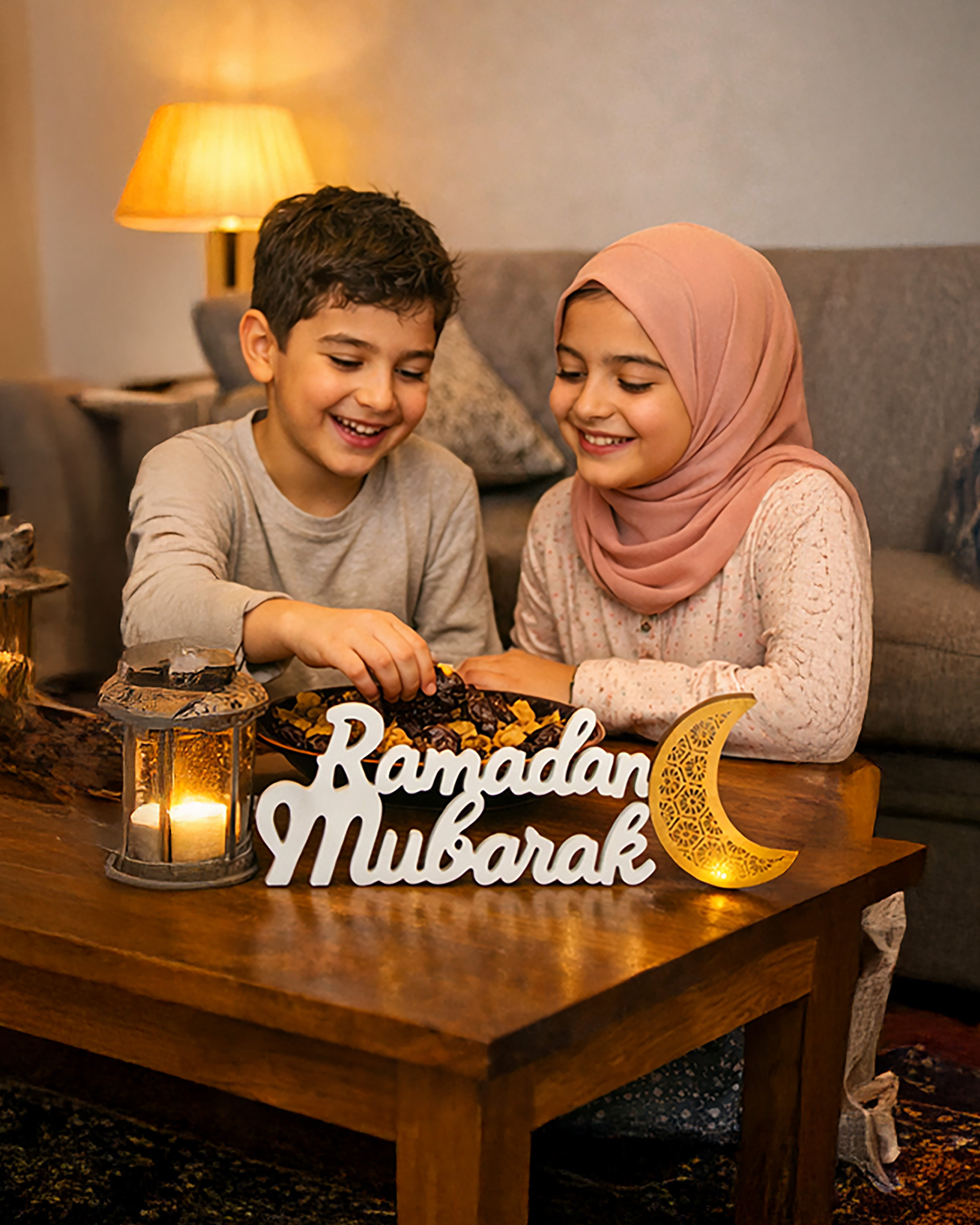 Ramadan Mubarak Wooden Table Sign
