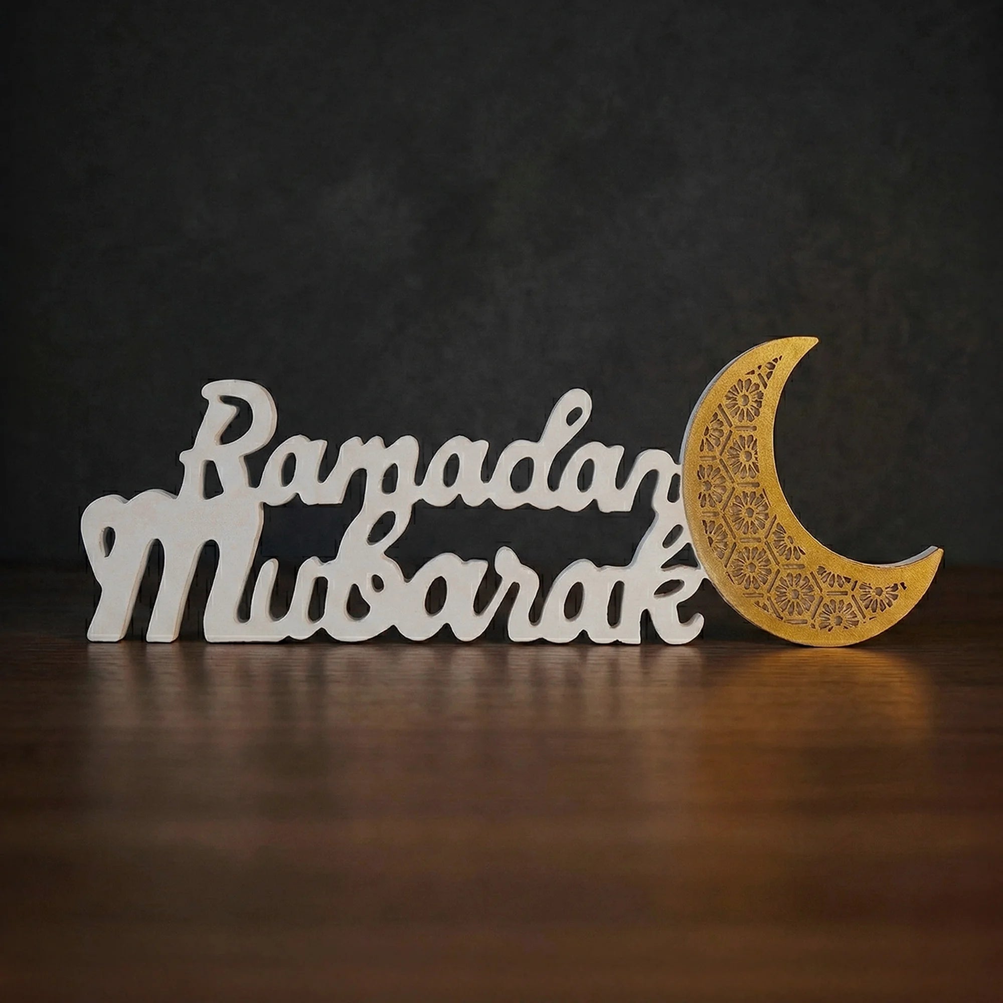 Ramadan Mubarak Wooden Table Sign